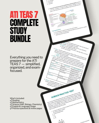 ATI TEAS 7 Complete Study Bundle