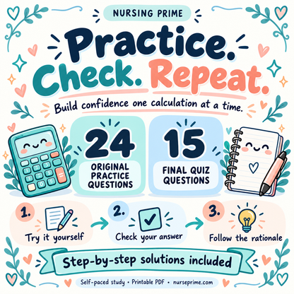 Nursing Prime Dosage Calculation Mastery Pack | 48-Page PDF Workbook